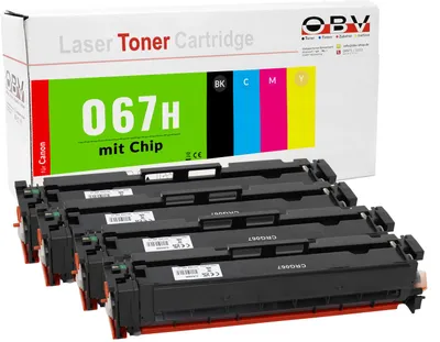 Produktbild von OBV Toner 4er Set XL kompatibel mit Canon 067H - LBP631Cw LBP633Cdw MF651Cw MF655Cdw MF655Cx