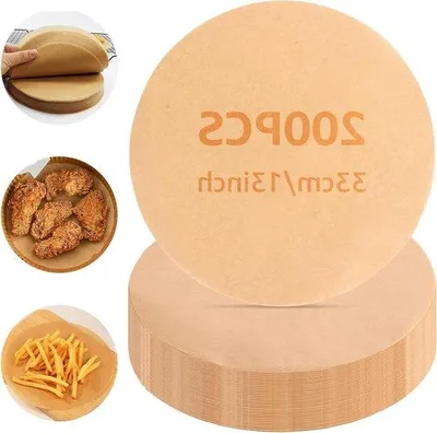 Zdjęcie produktu dla Papier do pieczenia o średnicy 33 cm, wielokrotnego użytku, do grillowania i ciast, 200 sztuk