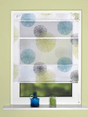 Produktbild von Home Wohnideen Raffrollo Pusteblume blau-grün 130 x 80 cm