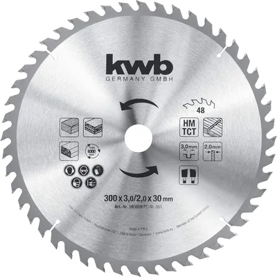 Produktbild von kwb BAU Kreisssägeblatt 350 x 30 - Universeller Einsatz für mittlere Schnitte - Wechselzahn - Z-54 Zähne
