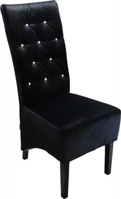Produktbild von Casa Padrino Designer Chesterfield Esszimmer Stuhl Schwarz mit Bling Bling Glitzersteinen