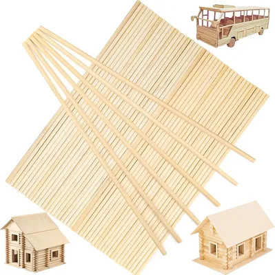 Imagen del producto de Listones de madera sin tratar, 50 unidades, 300 mm x 5 mm, para proyectos creativos