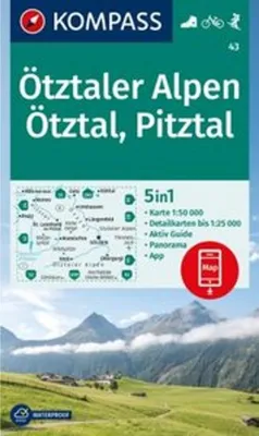 Produktbild von KOMPASS Wanderkarte 43 Ötztaler Alpen, Ötztal, Pitztal 1:50.000