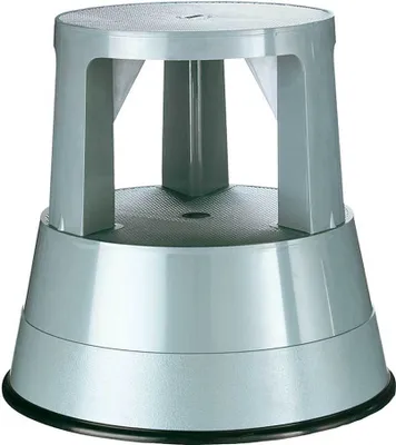 Produktbild von Rolltritt aus Kunststoff, grau, Tragkraft 150 kg, Ø 290/440 mm, Höhe 430 mm