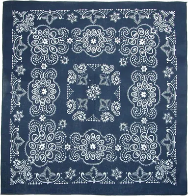Productafbeelding van Extra Grote Katoenen Bandana 27 Inch Paisley Patroon Donkerblauw