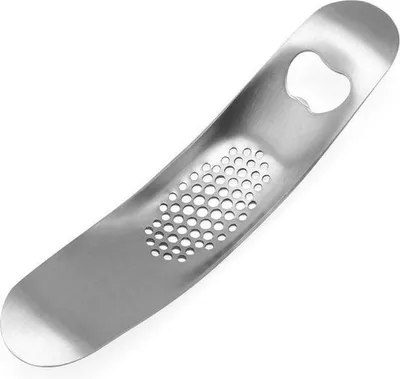Obrázek produktu pro Jumada – Lis na česnek – s otvíračkou na lahve – do kuchyně – nářadí – nerezová ocel – vaření – stříbrná barva