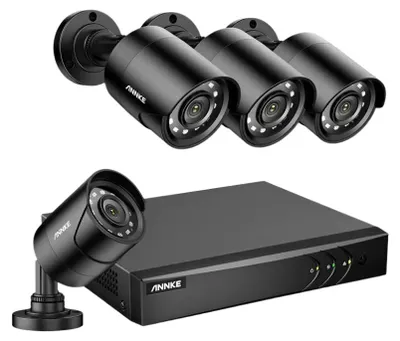 Zdjęcie produktu dla System monitoringu wideo – 8-kanałowy – 5 MP – 4 kamery – Widoczność w nocy – Do użytku zewnętrznego