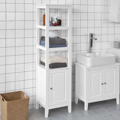 Produktbild von SoBuy® Badezimmer-Hochschrank Badregal Badschrank FRG205-W