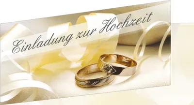 Produktbild von 50 Stück Einladungskarten zur Hochzeit (EKT-105) Format DIN lang Einladungen Ringe Trauung Feier