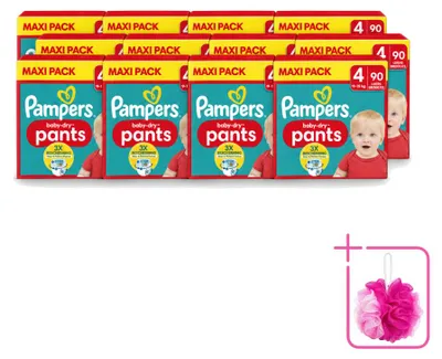 Obrázek produktu pro 12 kusů plenkových kalhotek Pampers Baby-Dry, velikost 4 – výhodný balení