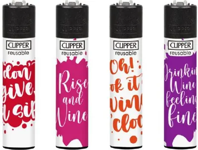 Produktbild von Clipper Feuerzeuge - 4er Set: Wineabulous