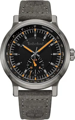 A close-up studio shot of a Timberland men's watch.