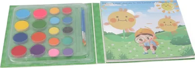 Image de livre de coloriage aquarelle 2 en 1, kit de dessin DIY avec pinceaux pour enfants