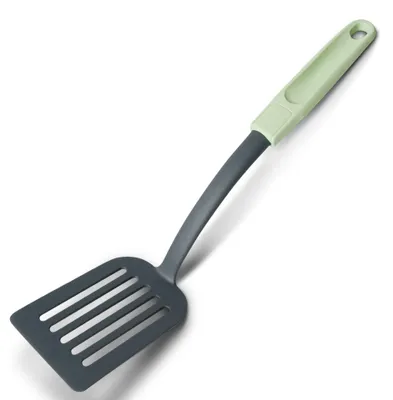 Productafbeelding van Fackelmann Ecolution spatel, 33 cm, een milieuvriendelijke keukenhulp met een ergonomische handgreep, duurzaam en van hoge kwaliteit, geschikt voor gebruik met pannen en koekenpannen met antiaanbaklaag (kleur: muntgroen/lichtgrijs)
