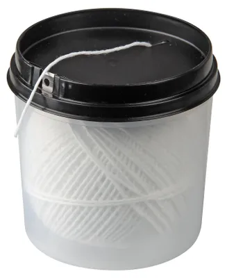 Produktbild von Fackelmann Kochbindfaden in Spenderbox mit Abschneider Küchengarn, Bratenschnur & Rouladengarn aus Polyester, hitzebeständig bis 175 °C