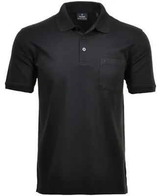Ragman H-Polo Polo Soft-Knit uni in schwarz