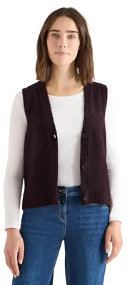 Productafbeelding van Cecil Bouclé vest, auberginekleurig, maat XL