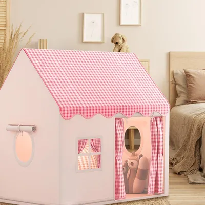 Produktbild von Kinder Spielzelt,Spielhaus Kinder Indoor,Kinderspielhaus und Kinder Bettzelt,Prinzessin Kinderspielhaus,Großes Zelt für Indoor &Outdoor 120x105x128cm