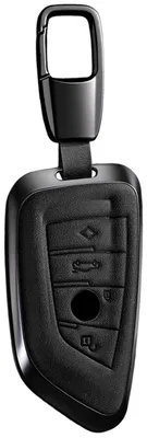 Obrázek produktu pro Pouzdro na klíče od auta, kožené, černé, kompatibilní s modely 1, 3, 5, 6, 7, X1, X2, X3, X4, X5, X6, s 4 tlačítky