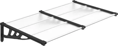Immagine prodotto di vidaXL Tettoia per porta nera e trasparente 152,5x90 cm in policarbonato