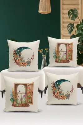 Produktbild von Evila Originals, Hochwertiges Kissenbezug-Set (4 Stück) 43x43 cm, 100% Polyester, waschbar