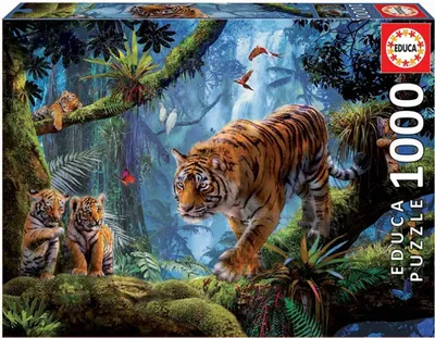 Produktbild von Puzzle 1000 Teile - Tiger auf dem Baum