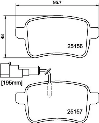 Produktbild von HELLA 8DB 355 015-541 Bremsbeläge Satz Hinten Bremsklötze für ALFA ROMEO GIULIETTA (940) für DODGE Dart Limousine (PF)