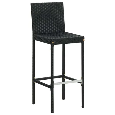 Produktbild von VidaXL 313437, Terrasse, Gepolsterter Sitz, Polyester, Polyrattan, Stahl, Schwarz, Cremefarben, 400 mm, 440 mm
