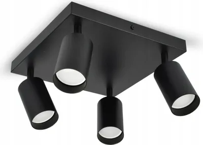 Produktbild von Luxolar - Led Deckenleuchte aus Metal Schwenkbar 4 flammig - Hängelampe schwarz GU10 15W - Deckenlampe wohnzimmer, Schwarz Metal