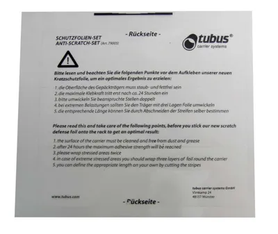 Produktbild von Tubus Kratzschutzfolien-Set transparent