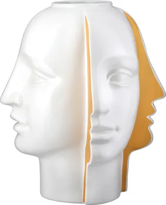 Image de GILDE Vase visage blanc H. 28 cm, 59058