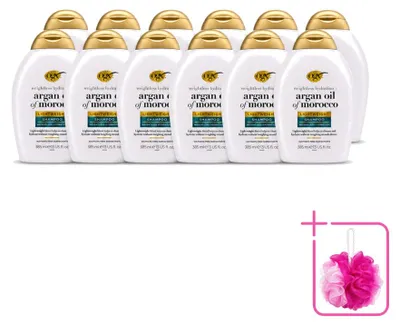 Productafbeelding van 12 x OGX Argan Oil of Morocco Shampoo - Lichtgewicht - voor dagelijks gebruik - 385 ml - Voordelige verpakking - 12 stuks