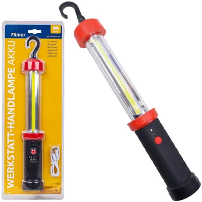 Produktbild von USB Werkstatt-Handlampe 600lm COB LED Magnet + Haken