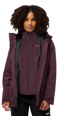 Produktbild von Jack Wolfskin Damen Rotwand 3in1 Jkt W, Amaranth, M EU