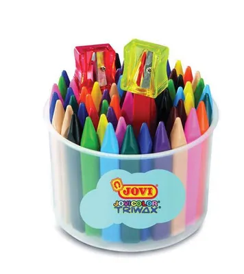 Immagine prodotto di Jovi jovicolor triwax cera 82mm con temperino colori assortiti vaso da 24