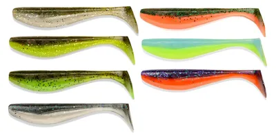 Produktbild von Fishup Wizzle Shad 5' 12,7cm - 4 Gummifische, Fishup Farben:Green Pumpkin/Chartreuse