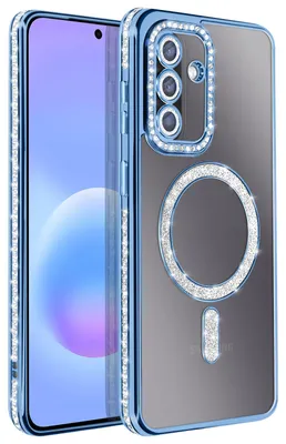 Produktbild von Avizar, Hülle mit Strassrahmen und Qi Laden für Galaxy A57, Blau