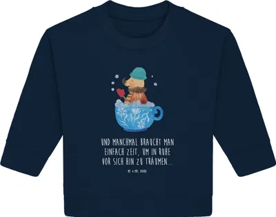 Produktbild von Mr. & Mrs. Panda Organic Baby Pullover Nachtfalter Schaumbad 24. - 36. Monat - French Navy - Geschenk, WC, Lustige Sprüche, Baden, Tasse, Badezimmer, Bullover, Bad