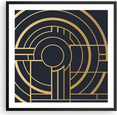 Produktbild von Gerahmtes Poster - Schwarzer Rahmen - Abstraktion Stück Modern - 60x60 cm - Wand Bild - Wanddeko - Wandbilder - Kunstposter - Wandposter - Bilderrahmen - Bilder - Kunstdruck - P2BAC60x60-4640