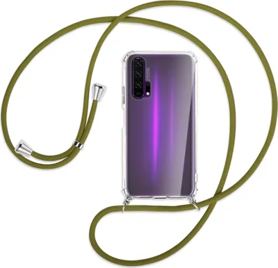 Produktbild von Handykette Backcover-Schutzhülle mit Band (Metall silberfarben) für Honor 20 Pro - khaki