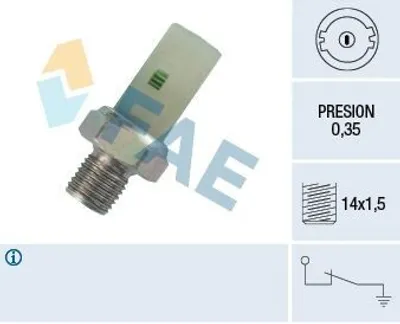 Produktbild von FAE 12370 Öldruckschalter Öldrucksensor für RENAULT CLIO II (BB0/1/2, CB0/1/2) KANGOO (KC0/1) KANGOO Express (FC0/1) Scénic I (JA0/1, FA0)