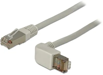 Image de Patchkabel gewinkelt Delock RJ45 S/STP Cat6A 1.00m grau