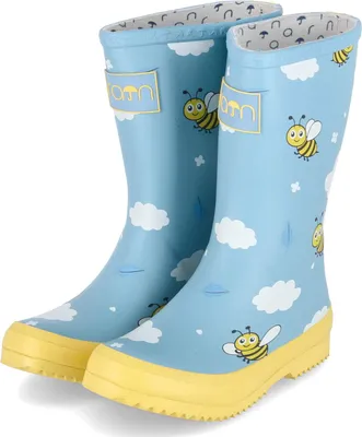 Produktbild von Rajn Kinder Gummistiefel Regenstiefel Blau Bienen Wolken  Größe: 34