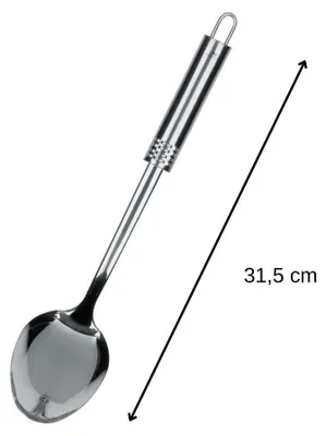 Produktbild von Fackelmann Servierlöffel 31 cm OVALGRIFF, Vorlegelöffel, Küchenhelfer aus hochwertigem Edelstahl (Farbe: Silber)