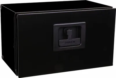 Produktbild von Daken LKW Werkzeugkasten ZEN, Schwarz, 400x250x250 mm, elektroverzinkter Stahl, staub- und wasserdicht, Frontdeckel 180° Öffnung, 5 mm Wandstärke