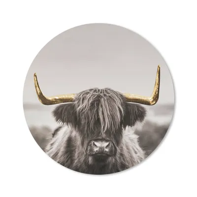 Produktbild von MuchoWow® Mauspad Mousepad Schottischer Highlander - Gold - Hoorn 40x40 cm - Mousepads - Maus Mat - Pad - Mausunterlage - Schreibtisch Accessoires