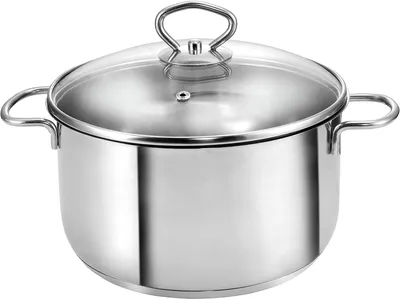 Zdjęcie produktu dla Garnek do mięsa 20 cm, 2.5 l, stal nierdzewna, z szklaną pokrywką, do kuchni