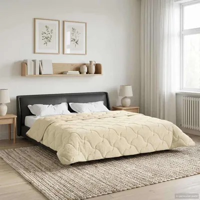 Produktbild von Sommerdecke Creme 200 x 200 cm Mikrofaser und Teddy-Fleece - Bettdecken DE1049