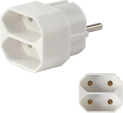 Zdjęcie produktu dla Adapter gniazda McPower, 2x Euro, biały