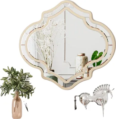 Immagine prodotto di Specchio da parete, design decorativo, vetro tagliato, oro